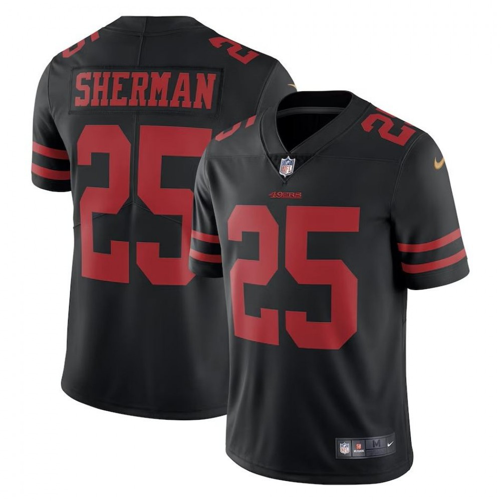 Richard Sherman San Francisco 49ers Nike Vapor Limited Jersey - Black-GridironStore